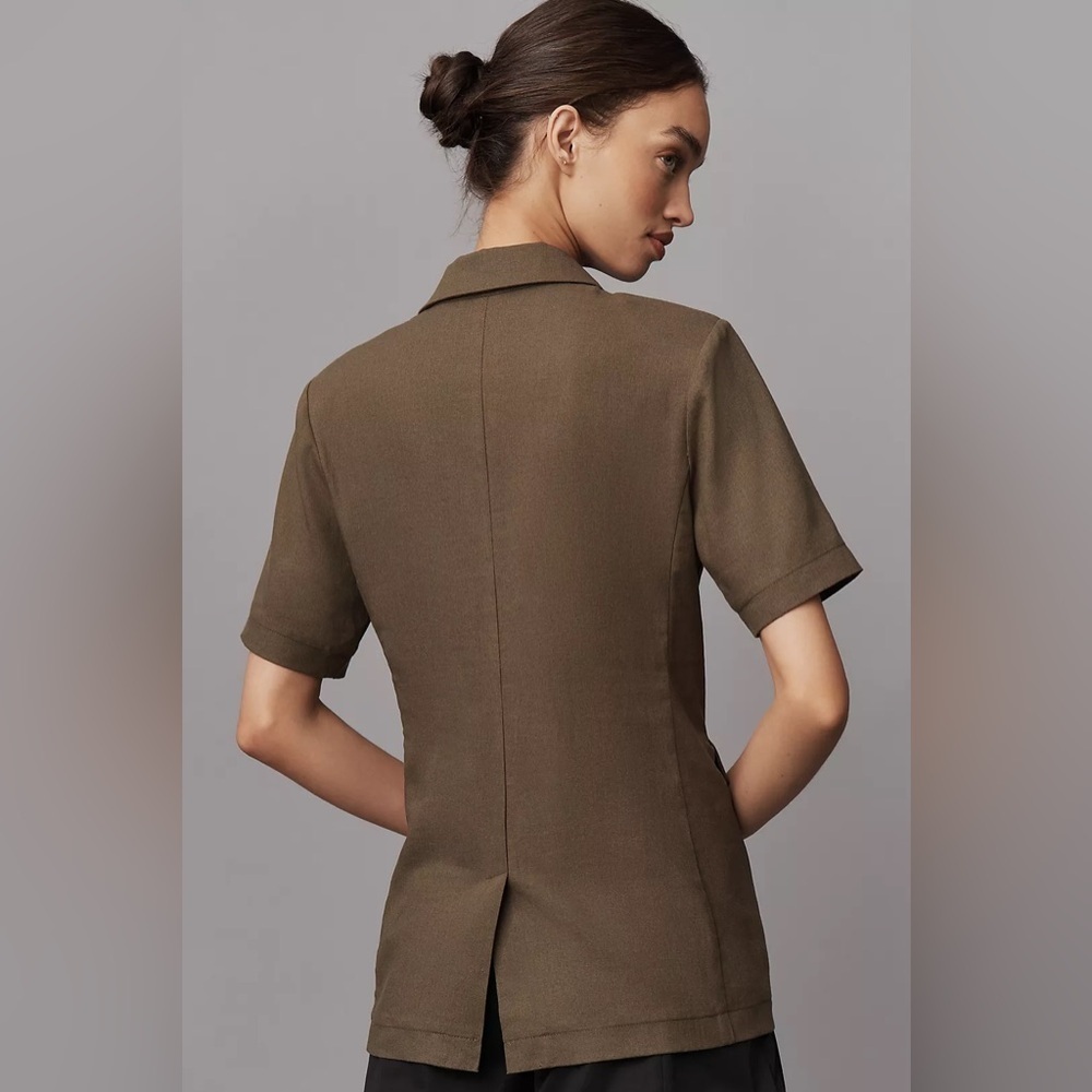 NWT! Anthropologie Dolan Left Coast Short-Sleeve Linen Blend Blazer - Size XS - Picture 2 of 5